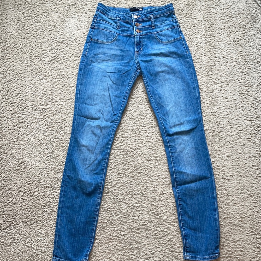 High waisted skinny jeans